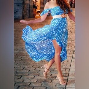 Tiare Hawaii NWT Brooklyn Dress Blue Pebbles